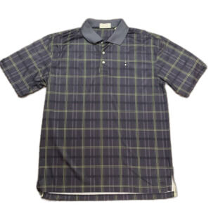 McIlhenny Dry Goods Tabasco Gray Green Plaid SS Performance Polo Shirt Size L